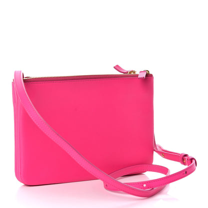 Celine Lambskin Small Trio Crossbody Bag Fluo Fuchsia 3 of 10