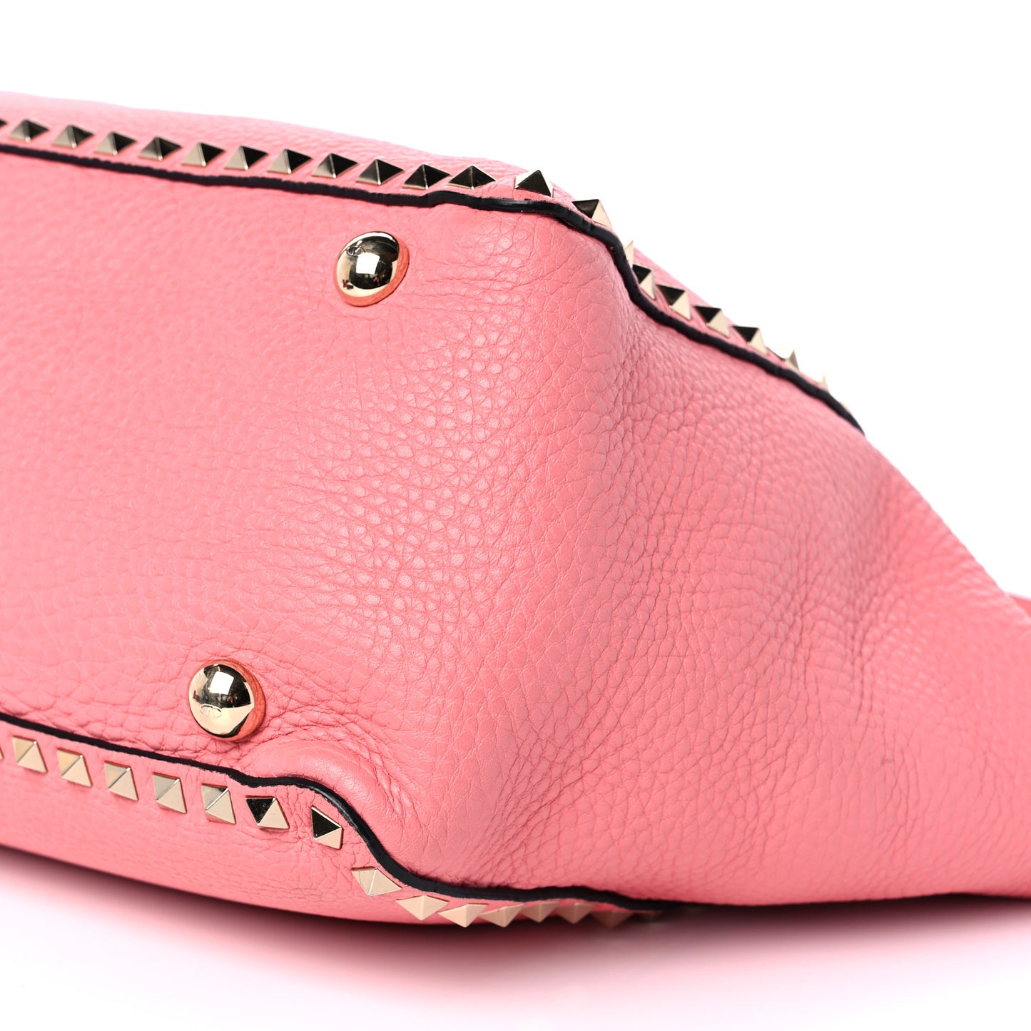 Pebbled Calfskin Medium Rockstud Tote Paradise Rose