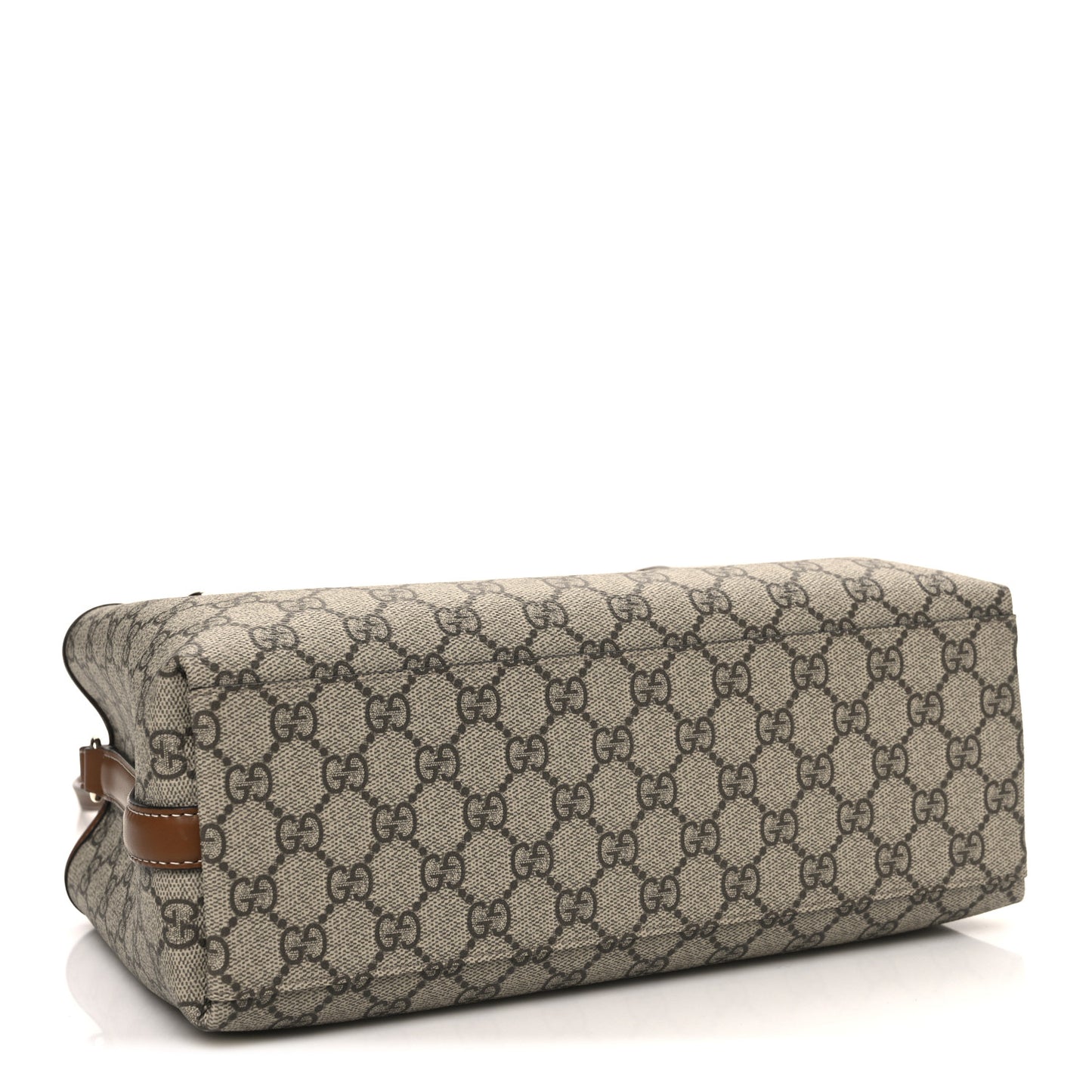 GG Supreme Monogram Emblem Medium Tote Bag Beige Dark Brown