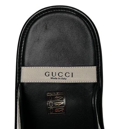 Gucci Goatskin Mens Horsebit Lug Sole Slippers 11 Black 7 of 8