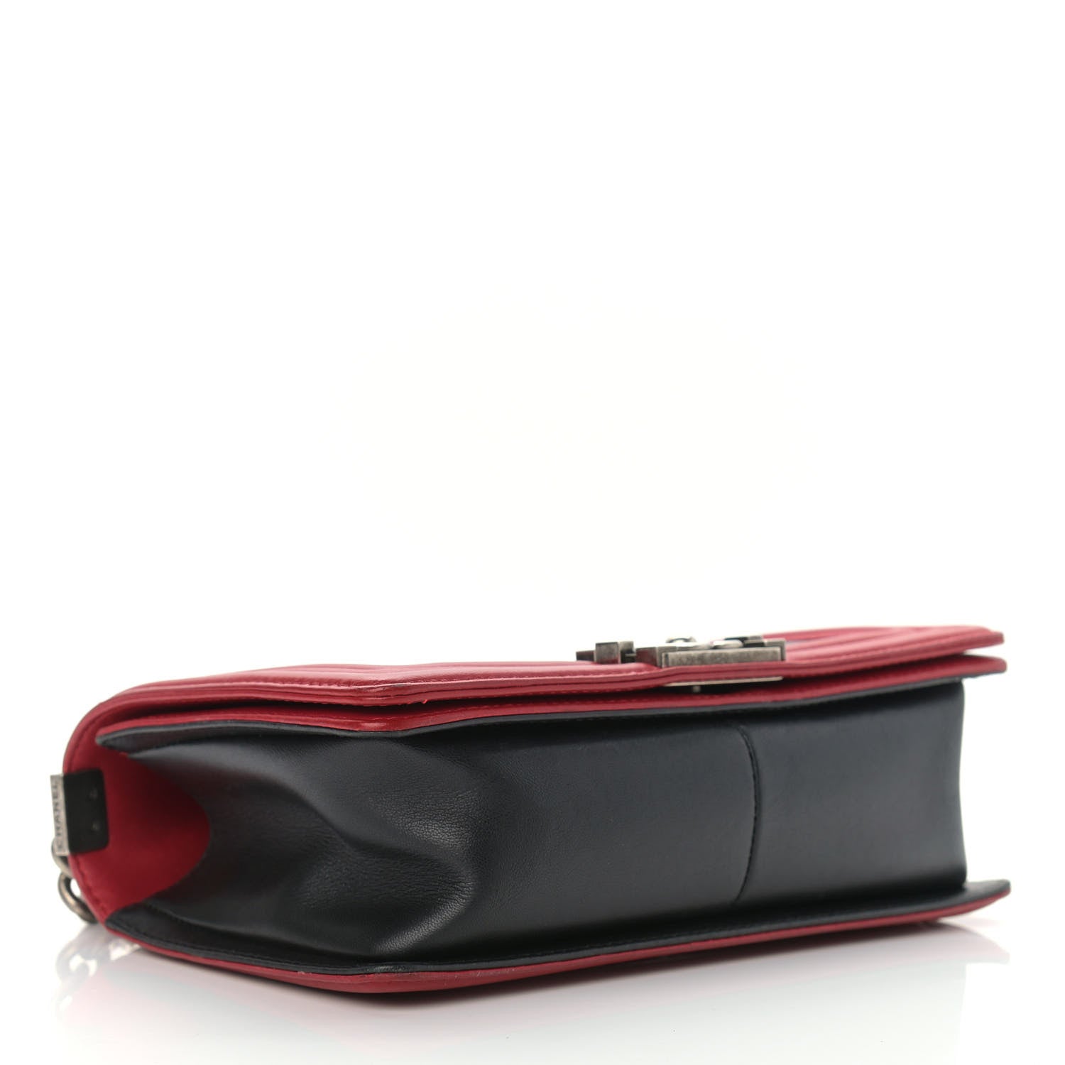 Chanel Lambskin Quilted Medium Boy Flap Black Red 4 of 14
