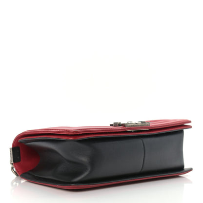 Chanel Lambskin Quilted Medium Boy Flap Black Red 4 of 14