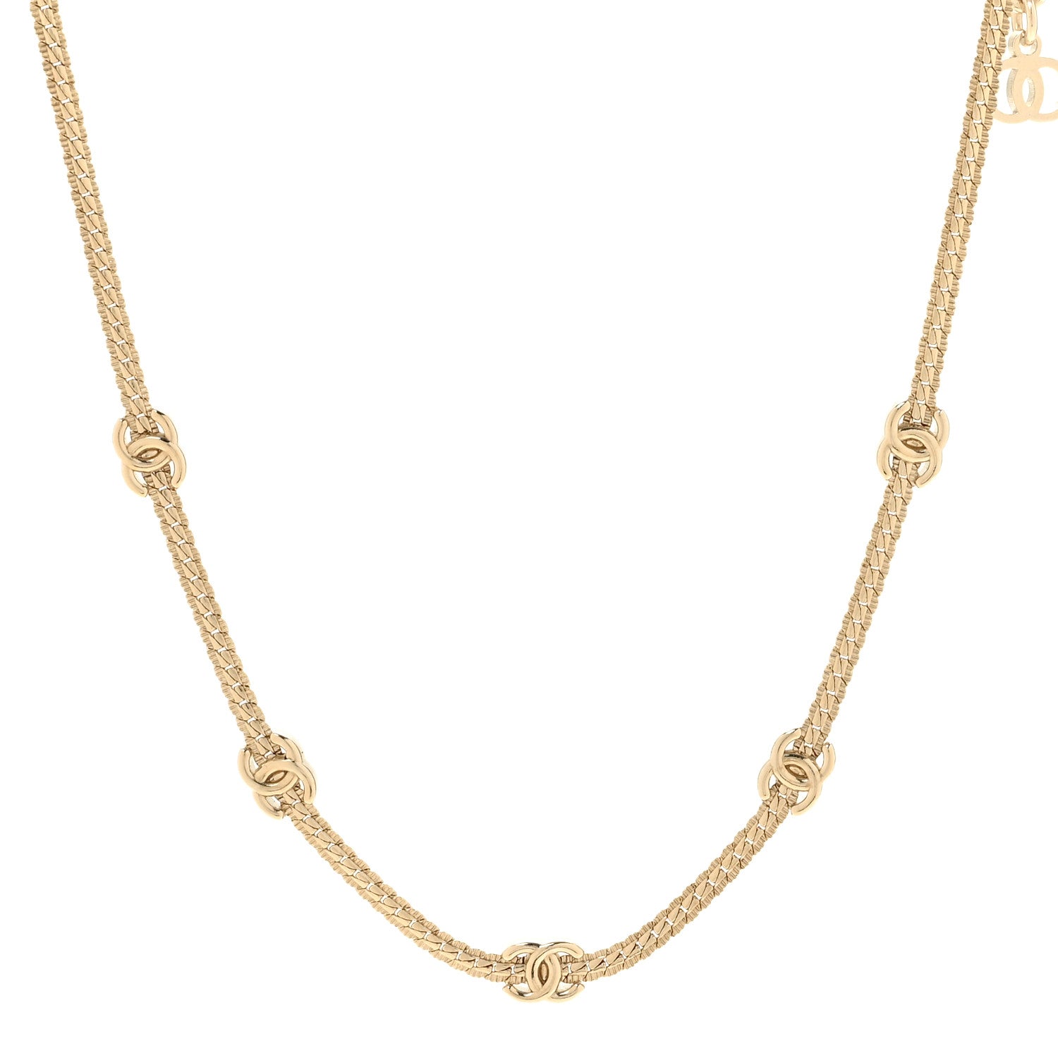 Chanel Metal CC Short Chain Necklace Gold 1 of 4