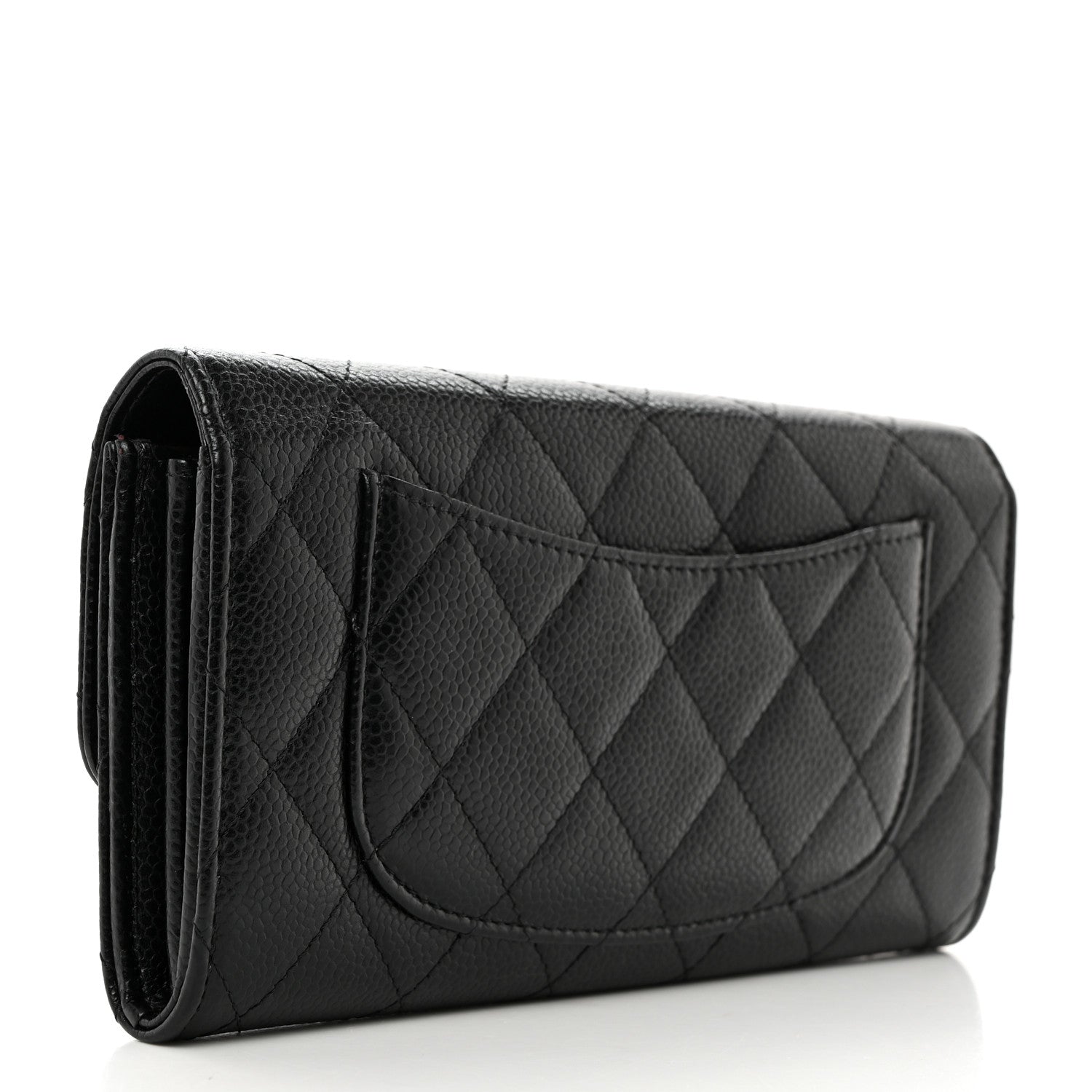 Chanel Caviar Quilted Large Gusset Flap Wallet Black 3 of 9