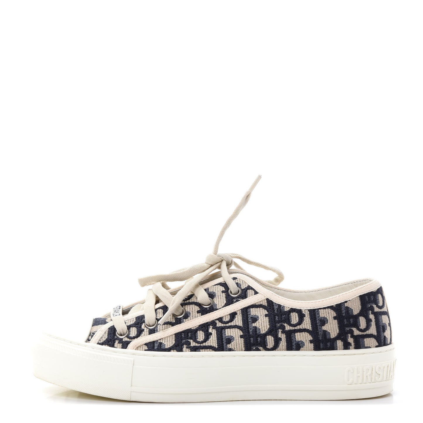 Canvas Oblique Walk'N'Dior Low Top Sneakers 36.5 Deep Blue