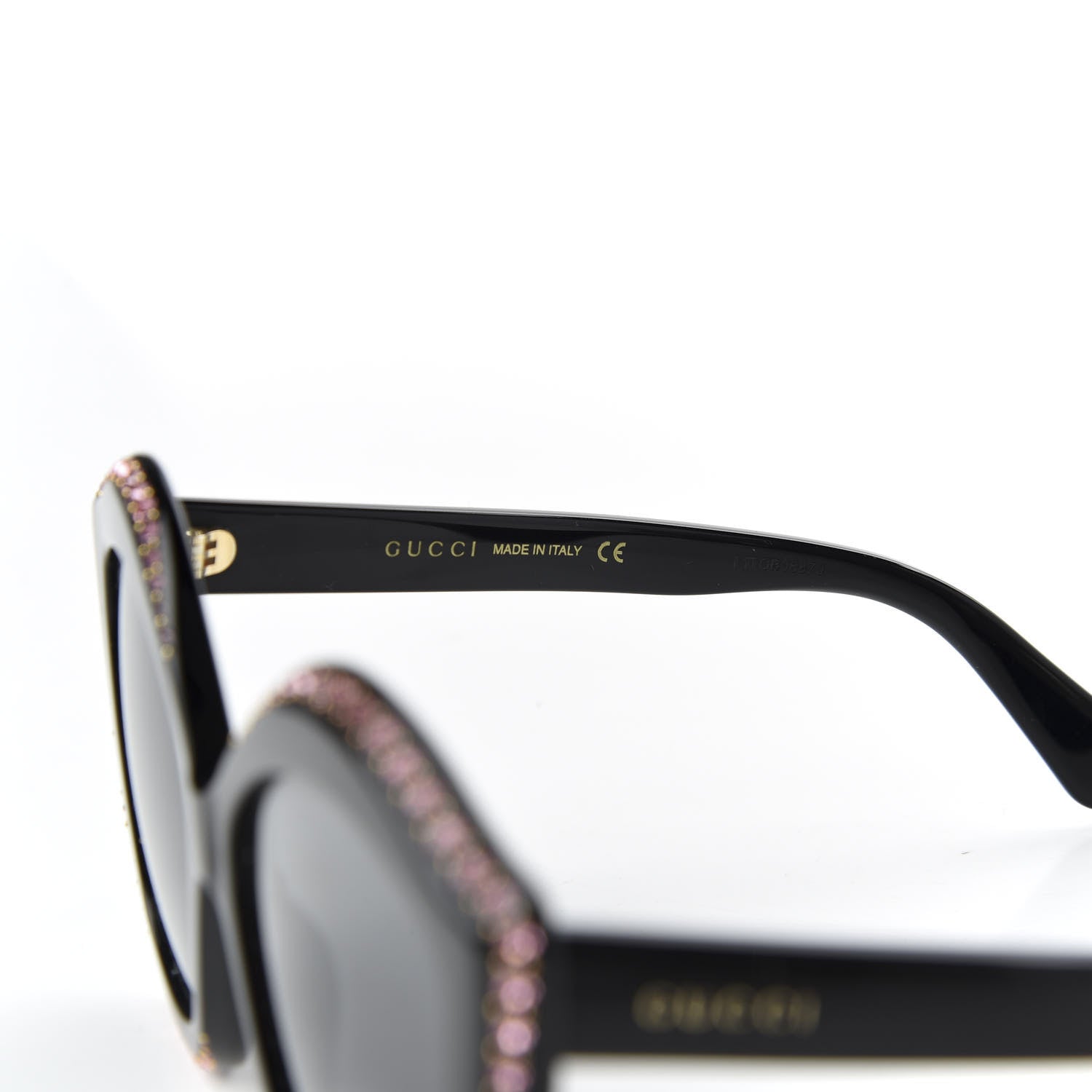 Gucci Crystal Cat Eye GG0118S Sunglasses Black 5 of 8