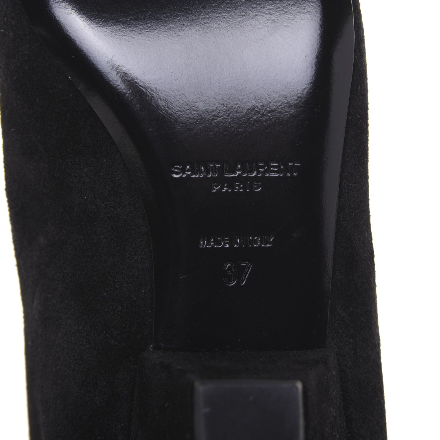 Saint Laurent Suede Blaze Studded Laced Ankle Boots 37 Black 9 of 11