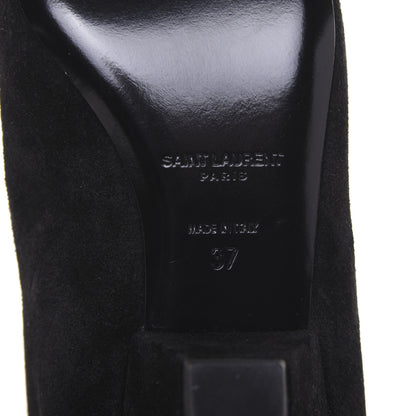 Saint Laurent Suede Blaze Studded Laced Ankle Boots 37 Black 9 of 11