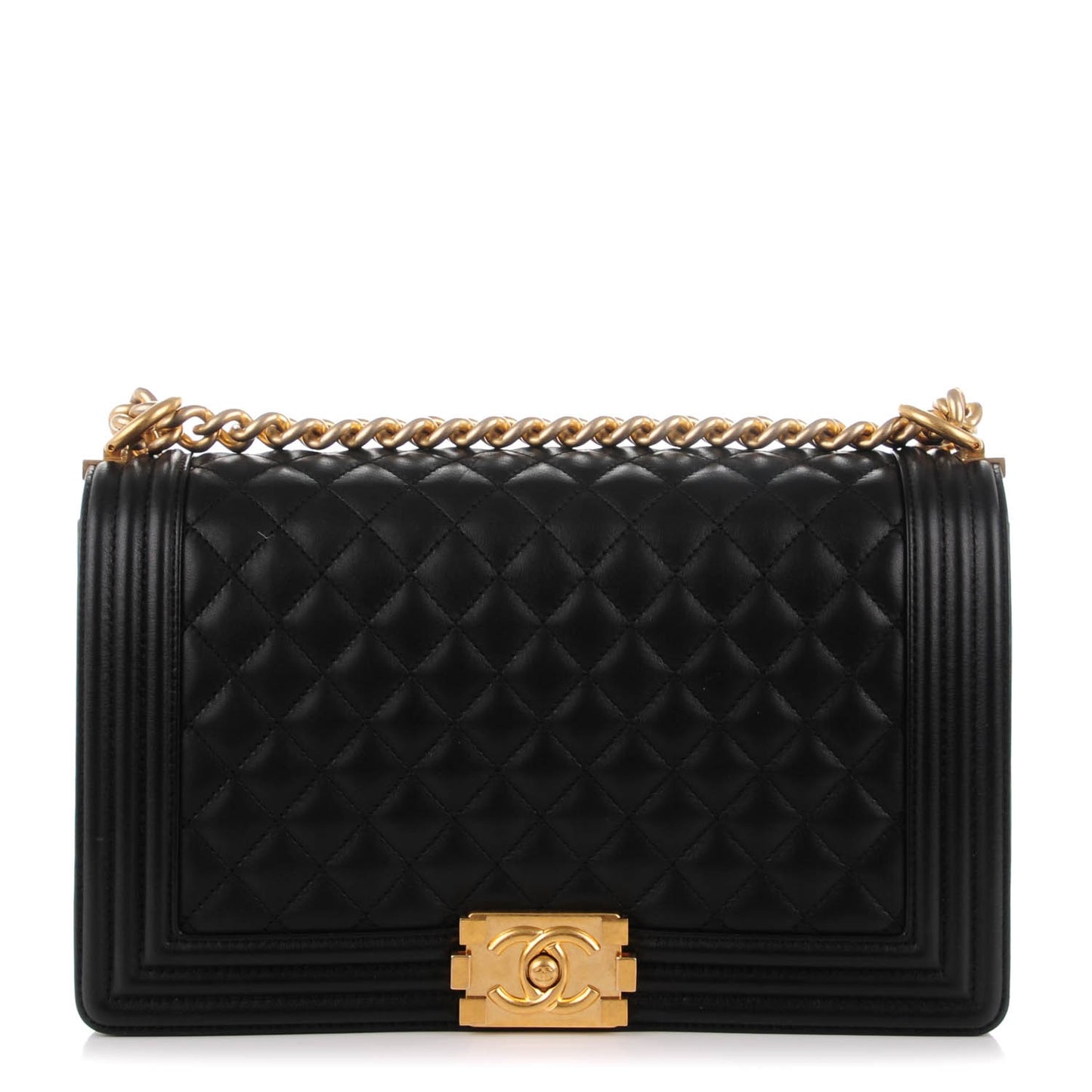 Calfskin Quilted New Medium Boy Flap Black