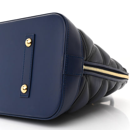 Louis Vuitton Lambskin Malletage Alma GM Navy Blue 9 of 10
