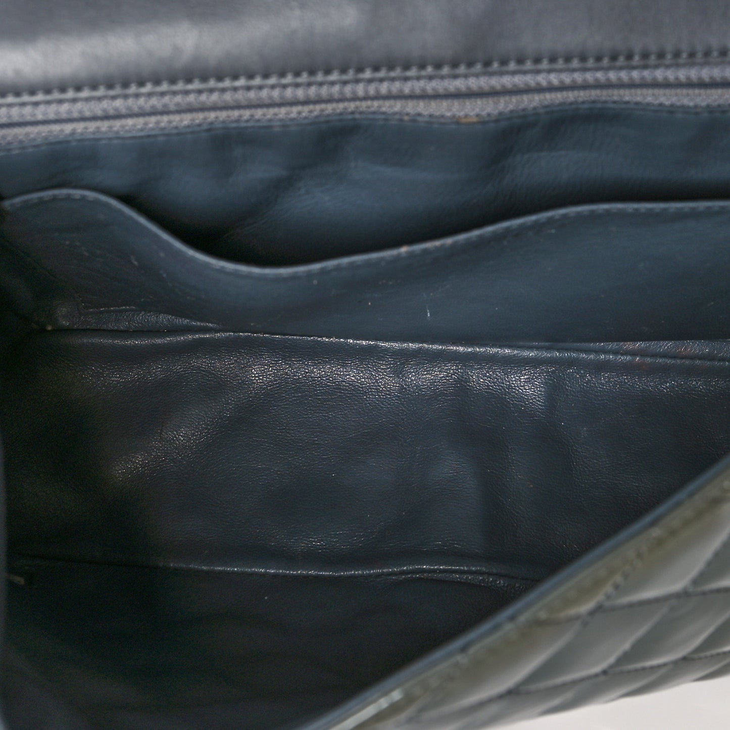 Patent Quilted Jumbo Single Flap Green