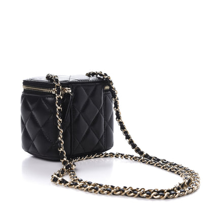Chanel Lambskin Quilted Mini Vanity Case With Chain Black 3 of 11