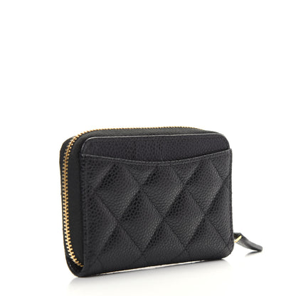Chanel Caviar Quilted Zip Coin Purse Black 3 of 10