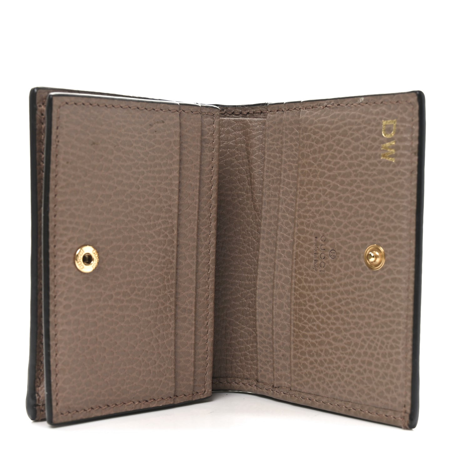 Dollar Calfskin GG Supreme Monogram GG Marmont Card Case Porcelain Rose Beige Ebony