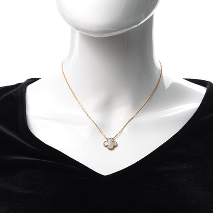 Van Cleef & Arpels 18K Yellow Gold Mother of Pearl Vintage Alhambra Pendant Necklace 2 of 8