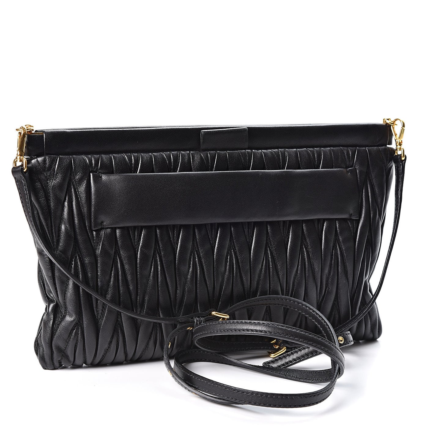 Nappa Matelasse Crossbody Clutch Black