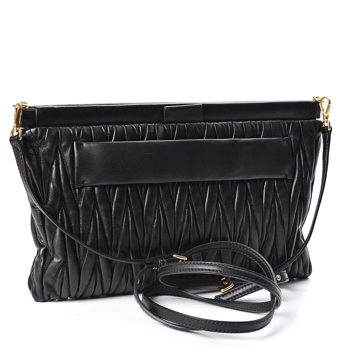 Miu Miu Nappa Matelasse Crossbody Clutch Black 2 of 8