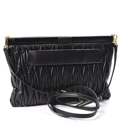 Miu Miu Nappa Matelasse Crossbody Clutch Black 2 of 8
