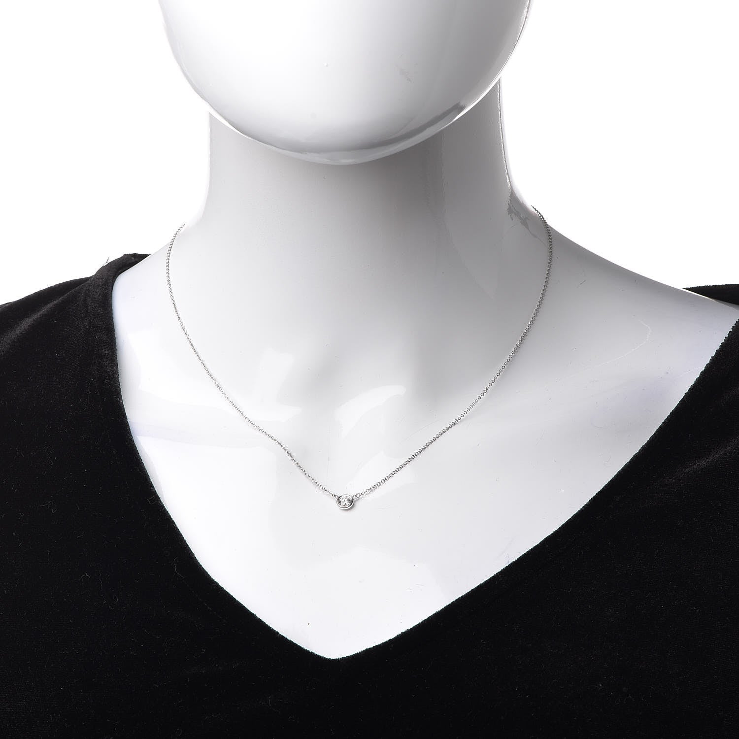 Tiffany Platinum Diamond .27ct Elsa Peretti Diamonds by the Yard Pendant Necklace 2 of 8
