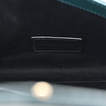 Saint Laurent Grain De Poudre Textured Mixed Matelasse Triquilt Monogram Clutch Sea Turquois 5 of 8