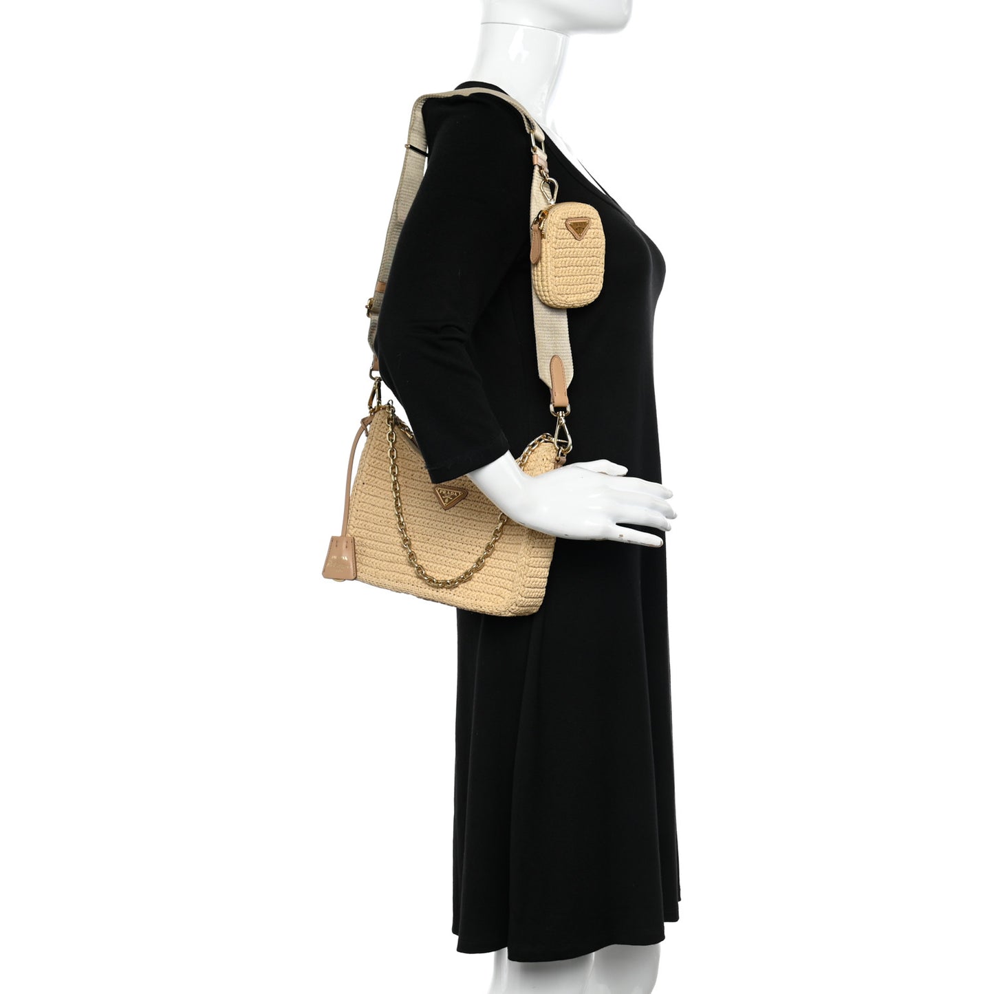 Yarn Raffia Effect Crochet Re-Edition 2005 Shoulder Bag Naturale