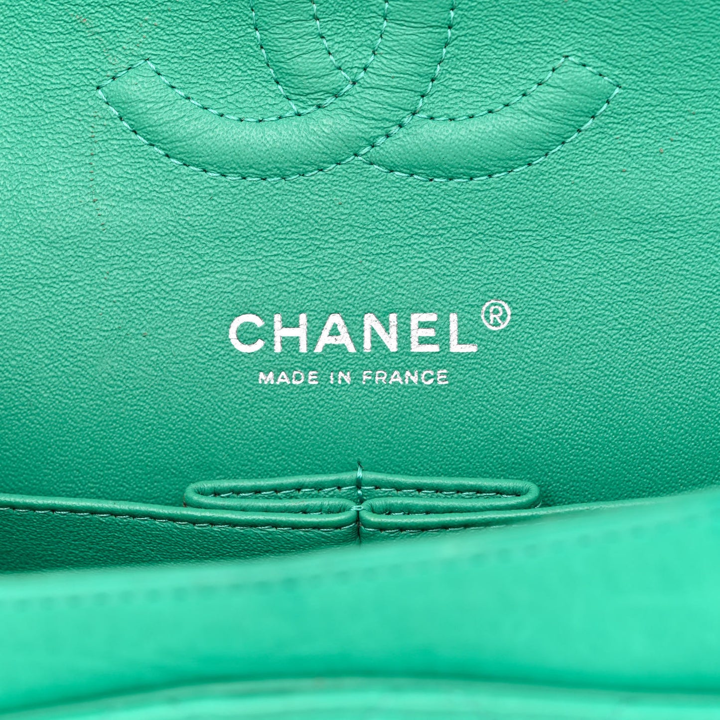 Lambskin Quilted Medium Double Flap Green