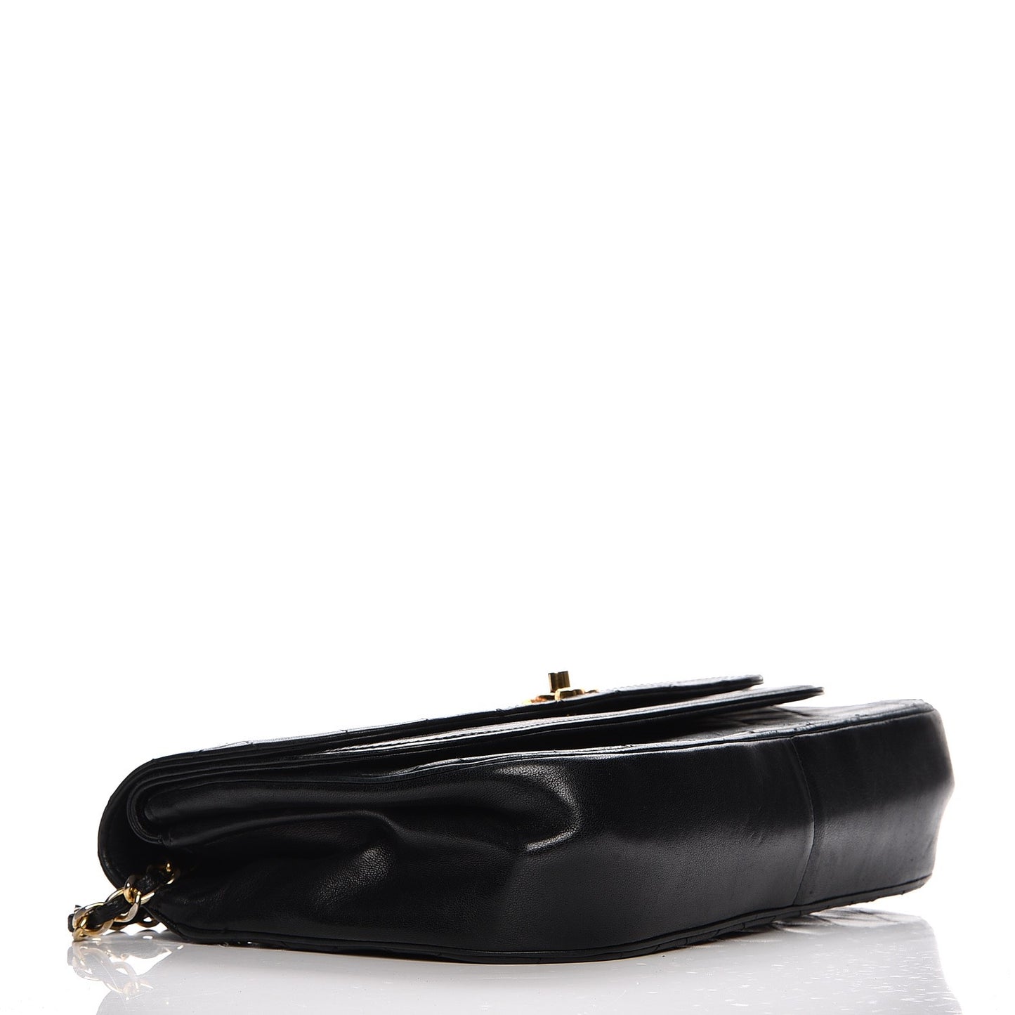 Lambskin Quilted Small Double Flap Black