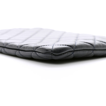 Chanel Lambskin Quilted Medium Cosmetic Case Navy Blue 9 of 9