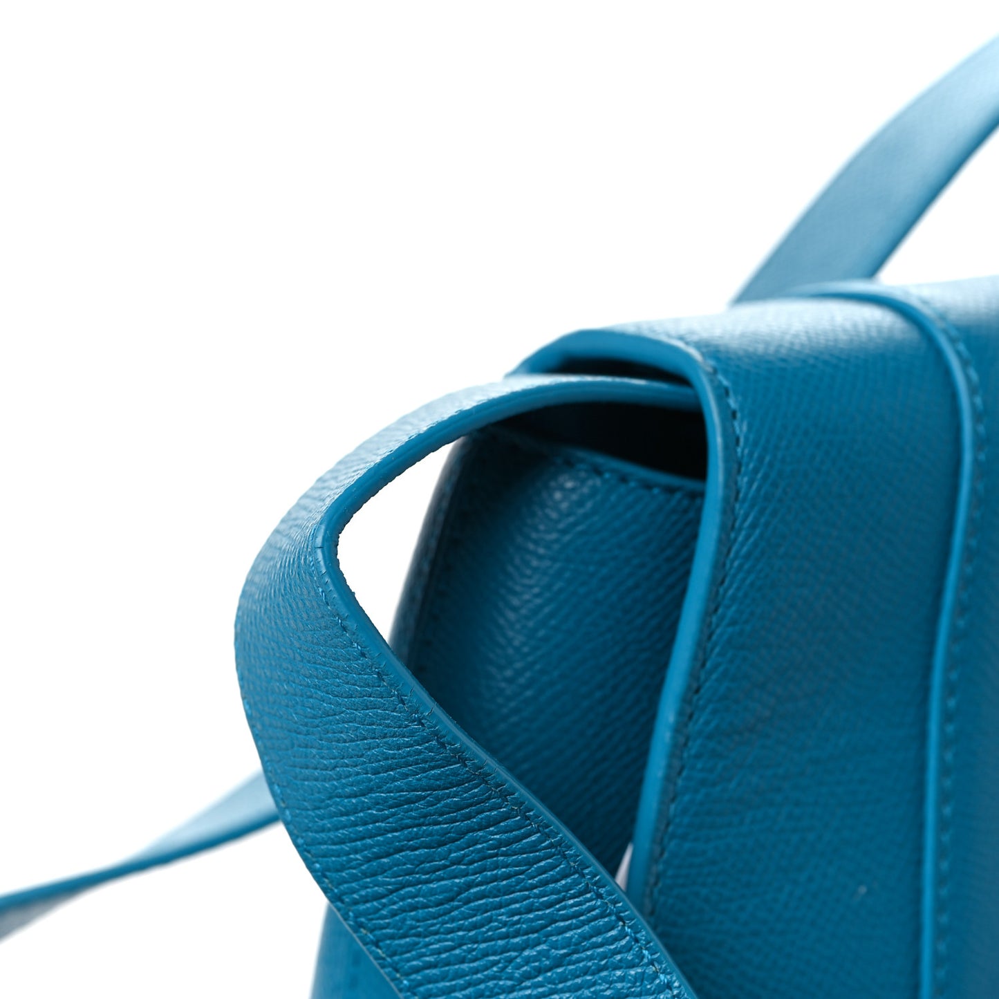Grained Calfskin Small Downtown Shoulder Bag Turquoise