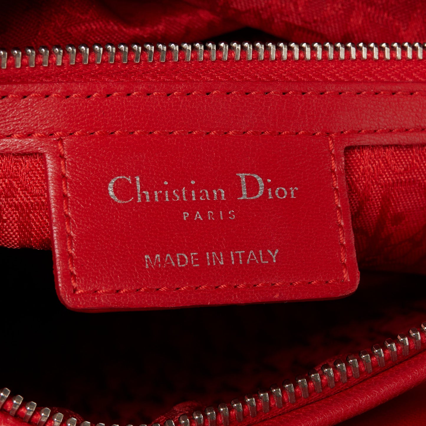 Lambskin Cannage Medium Lady Dior Red