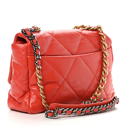 Chanel Goatskin Quilted Large Chanel 19 Flap Red 3 of 12