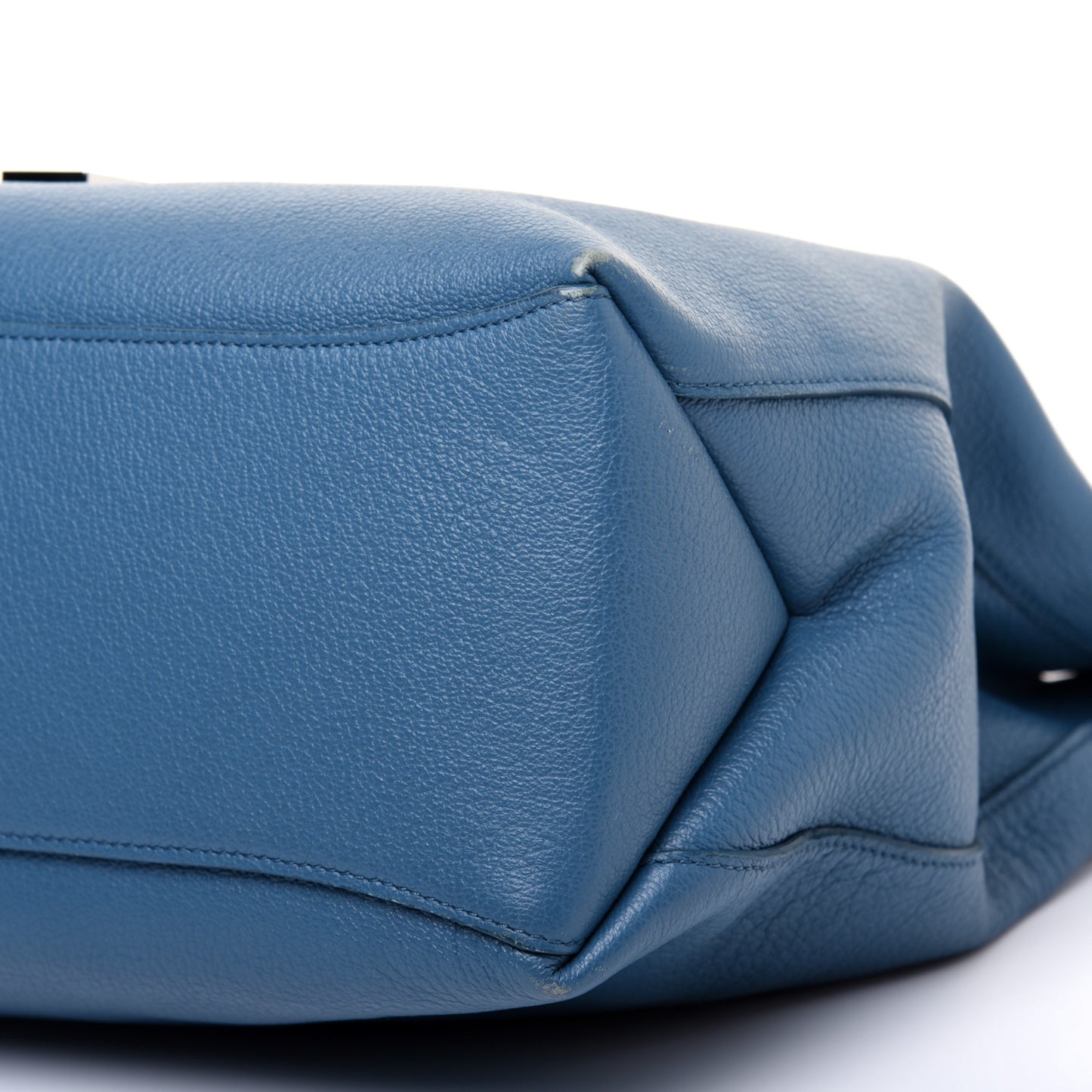Goat Printed Calfskin Freya Hobo Steel Blue
