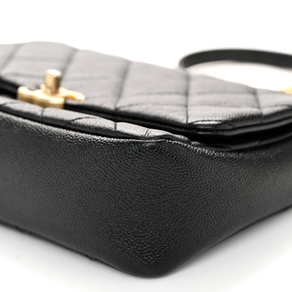 Chanel Shiny Caviar Quilted Small Chain Melody Flap Black 10 of 11