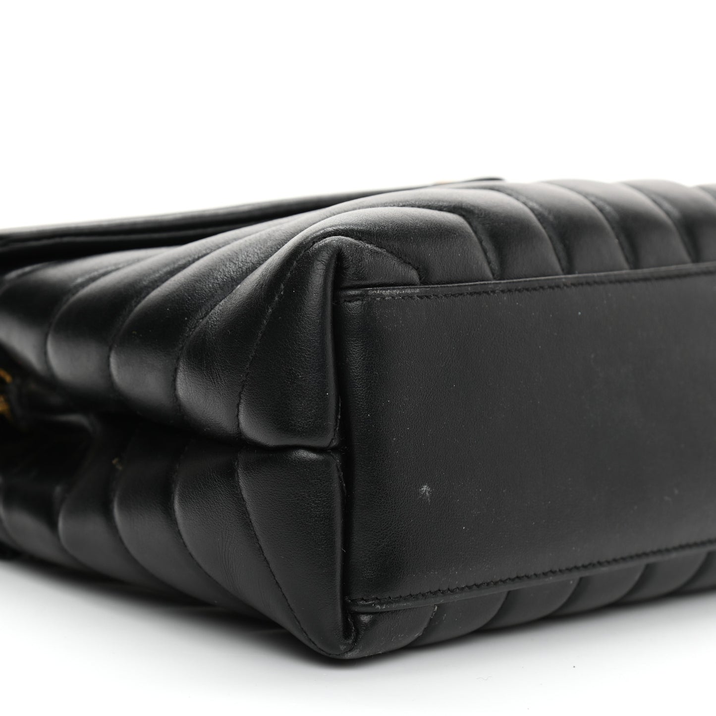 Calfskin Y Quilted Monogram Small Loulou Chain Satchel Black