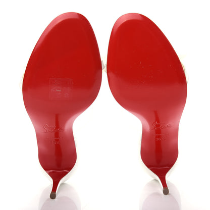 Christian Louboutin Patent PVC Just Nodo 85 Slide Sandals 36.5 White 6 of 11