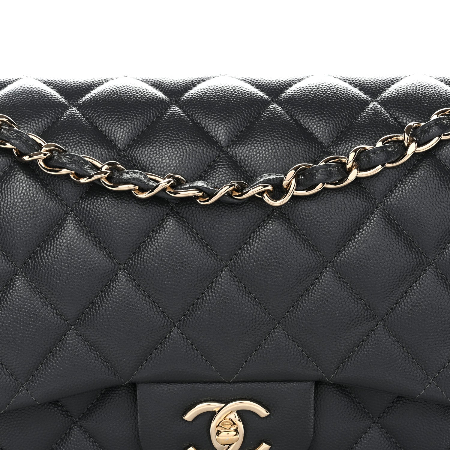 Chanel Caviar Quilted Jumbo Double Flap Dark Grey 8 of 11