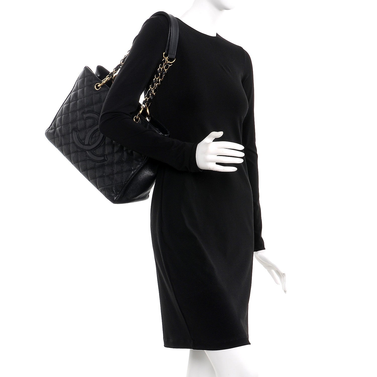 Chanel Caviar Quilted Grand Shopping Tote GST Black 2 of 13