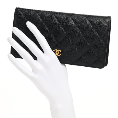 Chanel Caviar Quilted Yen Wallet Black 2 of 9