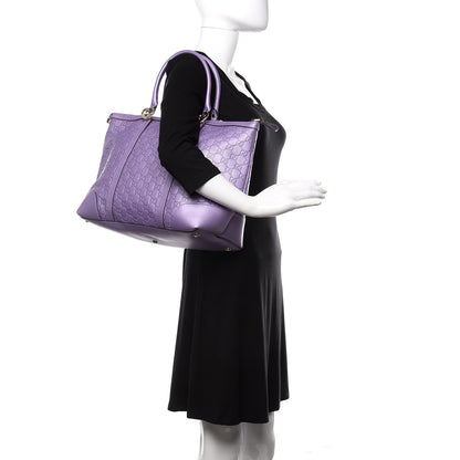 Gucci Metallic Guccissima Lovely Heart Tote Purple 2 of 12