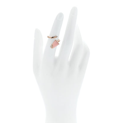 Bulgari 18K Rose Gold Diamond Pink Opal Gelati Ring 50 5.25 2 of 6
