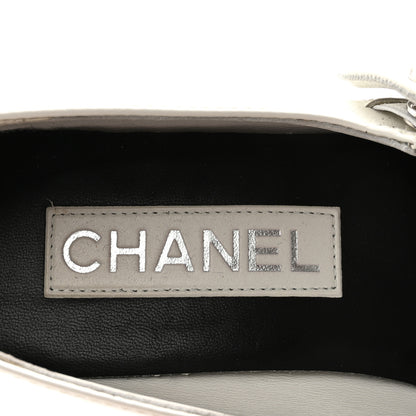 Chanel Calfskin Patent Mary Janes Flats 36.5 White Black 8 of 10