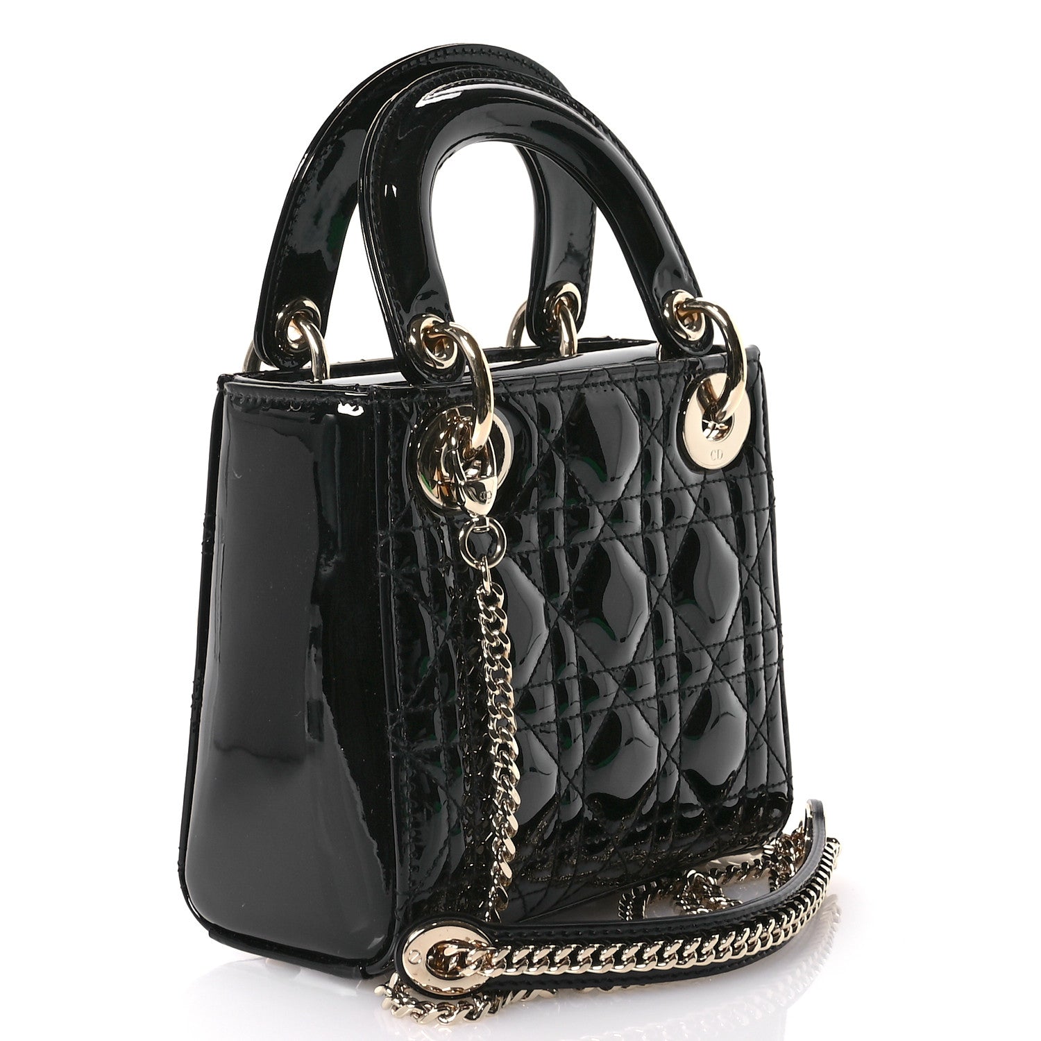 Christian Dior Patent Cannage Mini Lady Dior Black 3 of 11