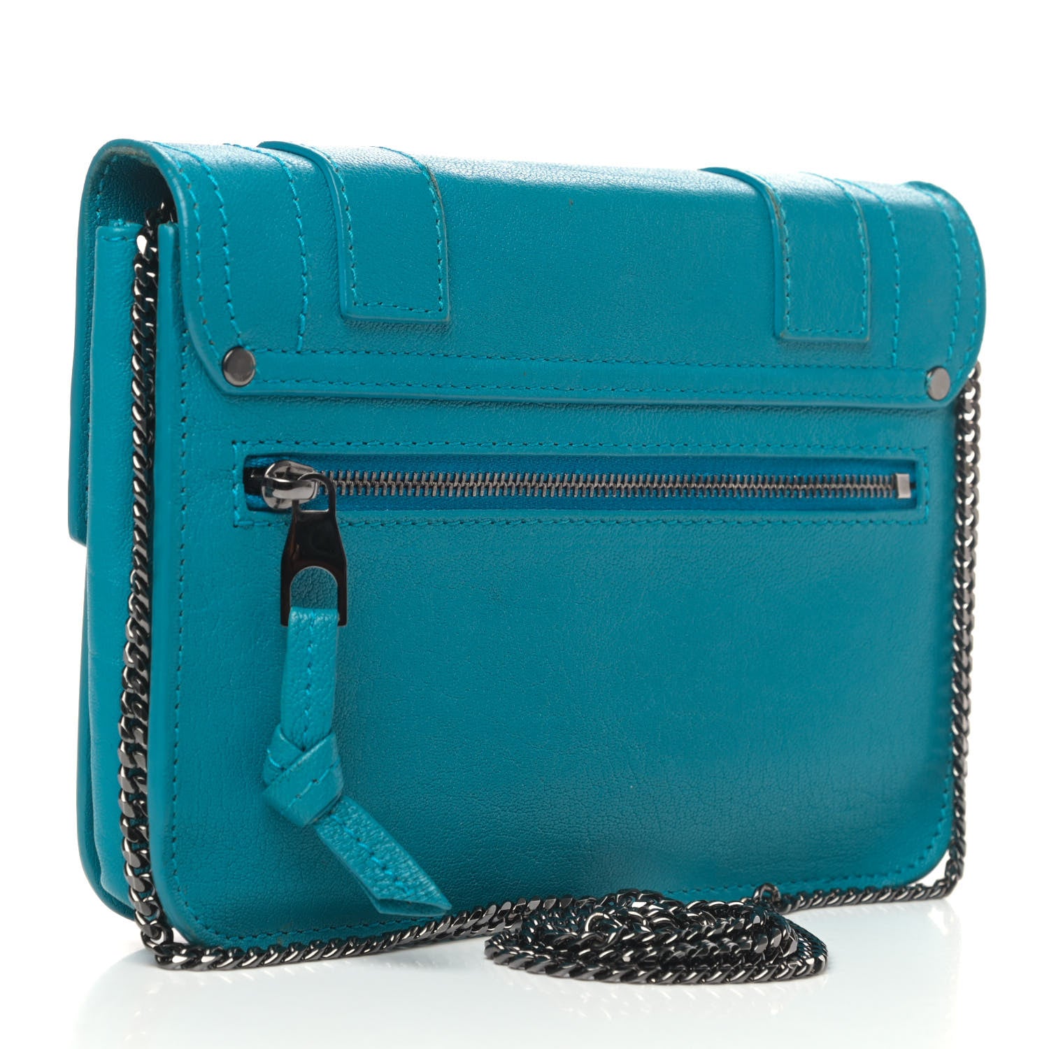 Proenza Schouler Lambskin Large PS1 Chain Wallet Turquoise 2 of 4