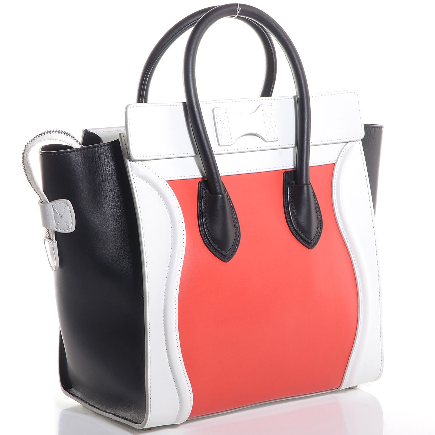 Celine Smooth Calfskin Mini Tri-Color Luggage Vermillion 3 of 7