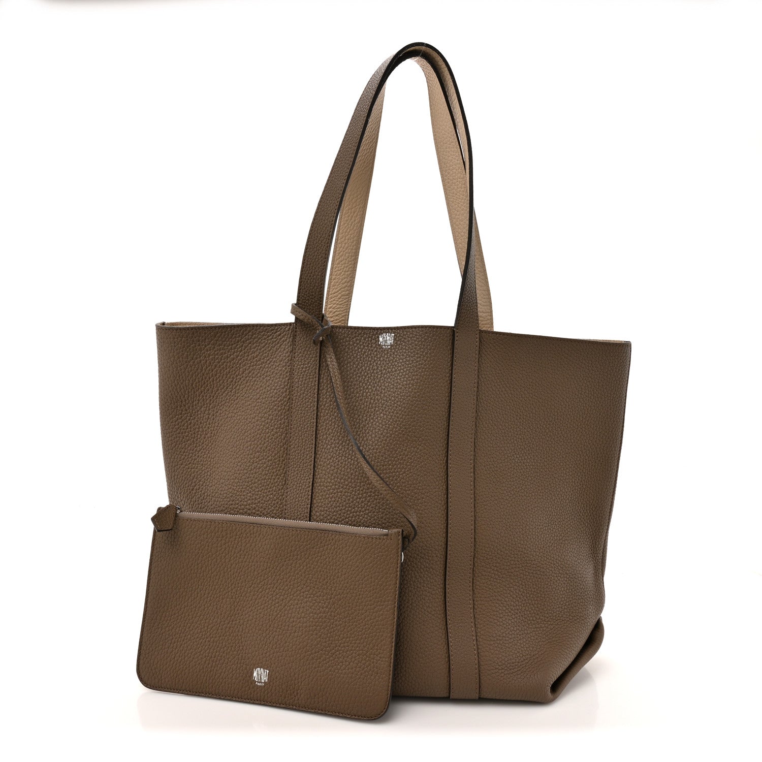 Moynat Taurillon Duo Cabas MM Tote Taupe 3 of 11