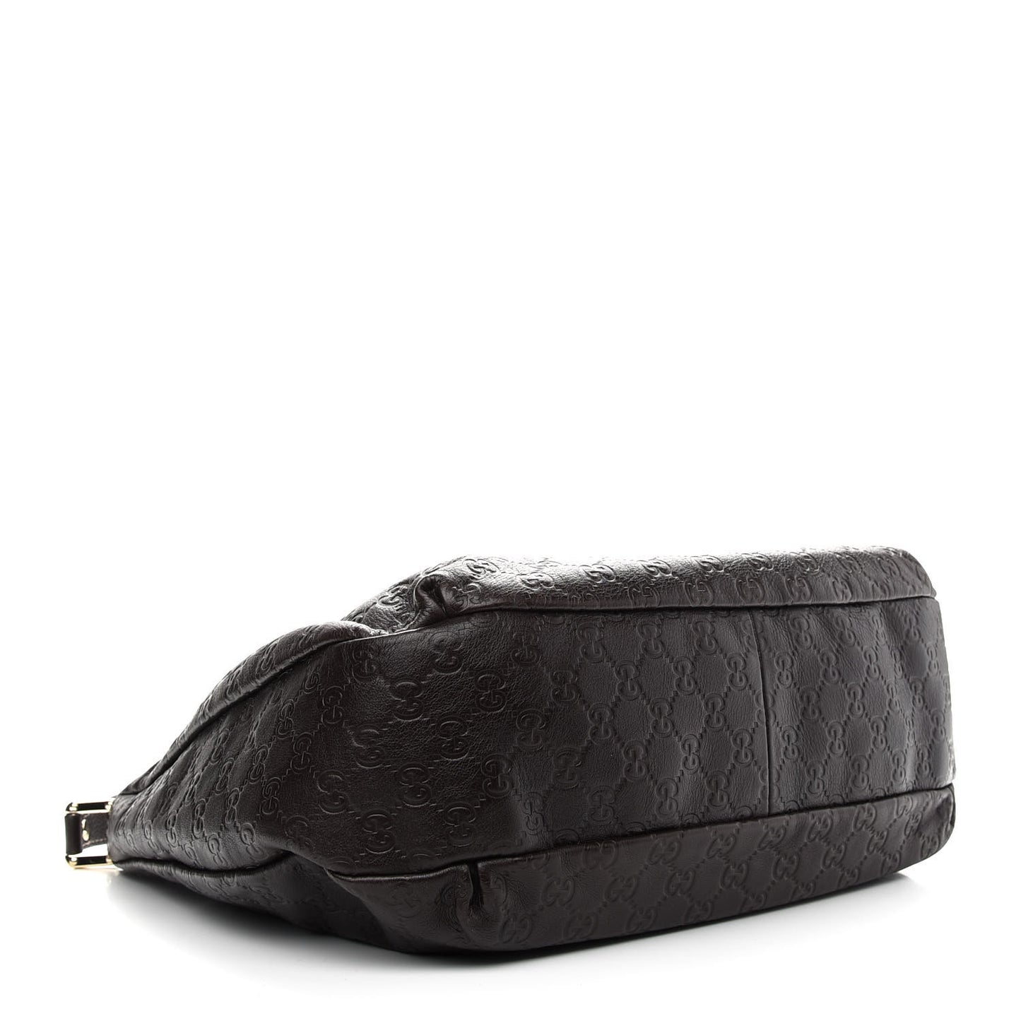 Guccissima Large New Ladies Web Hobo Dark Brown