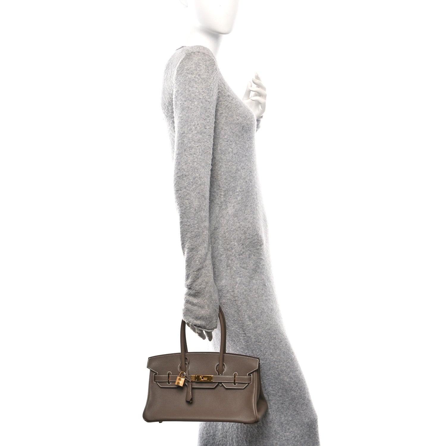 Hermes Evercolor Shoulder Birkin Light 29 Etoupe 2 of 11