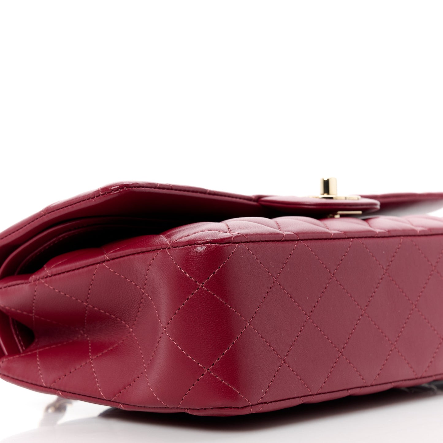 Lambskin Quilted Medium Double Flap Burgundy