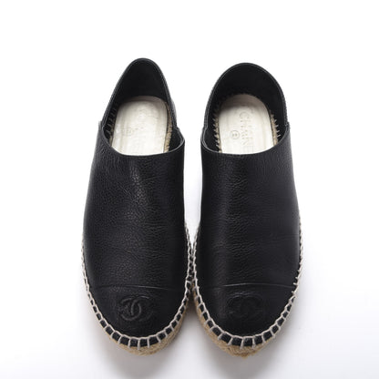 Chanel Grained Calfskin CC Espadrilles 37 Black 6 of 11