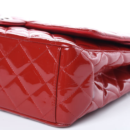 Chanel Patent Quilted Maxi Double Flap Red 9 of 18